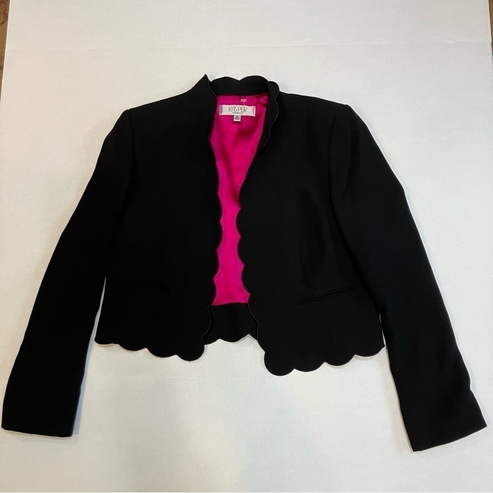 Kasper mini black and fuchsia blazer size 8p